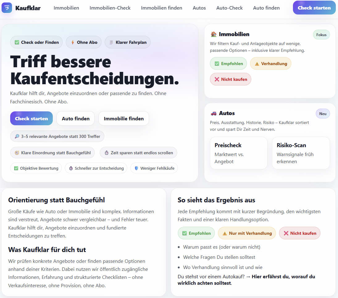 Screenshot Kaufklar.io