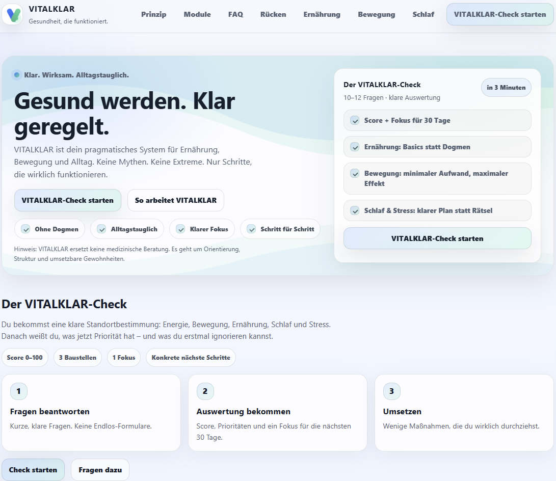Screenshot VitalKlar.io